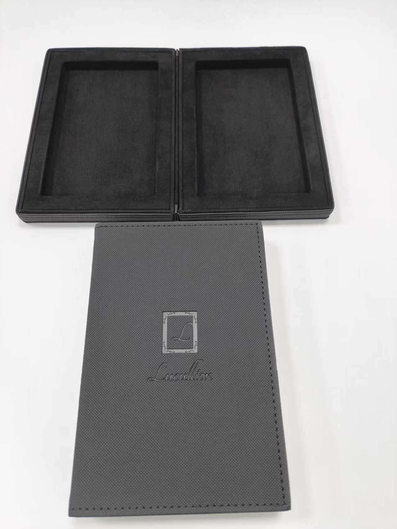 Premium Leather Graded Card Gift Case – Double-Sided Protective Storage & Organizer for 2 PSA Slabs, Magnetic Closure, Microfiber Lining, Mystery Slab Box, Black