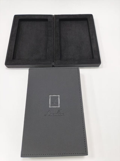 Premium Leather Graded Card Gift Case – Double-Sided Protective Storage & Organizer for 2 PSA Slabs, Magnetic Closure, Microfiber Lining, Mystery Slab Box, Black