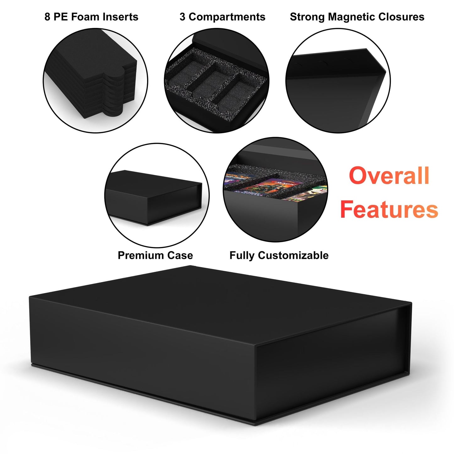 Sleeved Booster Pack Storage & Case for TCG | Customizable Trading Card Organizer with Foam Inserts | Stores 1 -30 Sleeved Booster Packs | Trading Card Games, Pokemon, MTG, Yu-Gi-Oh!, One Piece, Disney Lorcana, RiftBound
