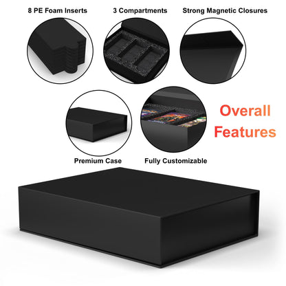 Sleeved Booster Pack Storage & Case for TCG | Customizable Trading Card Organizer with Foam Inserts | Stores 1 -30 Sleeved Booster Packs | Trading Card Games, Pokemon, MTG, Yu-Gi-Oh!, One Piece, Disney Lorcana, RiftBound