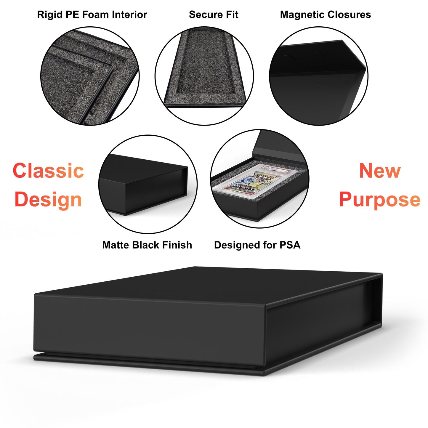 Graded Booster Pack Gift Case for PSA Slabs | Magnetic Storage Box for Graded Trading Card Packs | Durable Collector Case