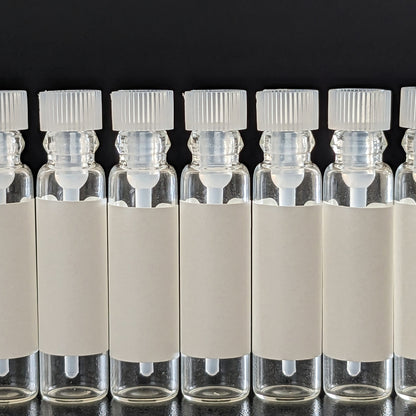 Empty Perfume Sample Vials with Blank Write-on Label 60 Pcs