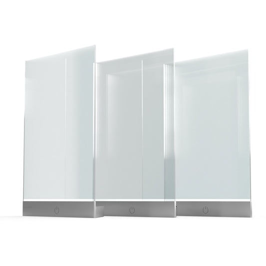 LED Acrylic Sign A5 with Metal Folding Stand, Rechargeable White Light Display Blank (Pack of 3)