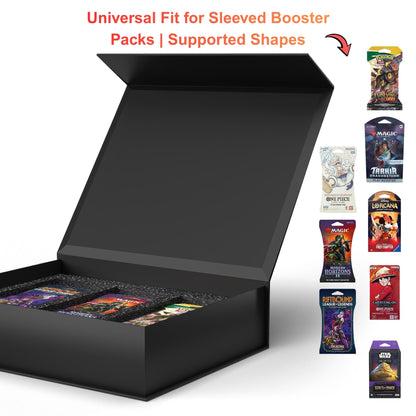 Sleeved Booster Pack Storage & Case for TCG | Customizable Trading Card Organizer with Foam Inserts | Stores 1 -30 Sleeved Booster Packs | Trading Card Games, Pokemon, MTG, Yu-Gi-Oh!, One Piece, Disney Lorcana, RiftBound