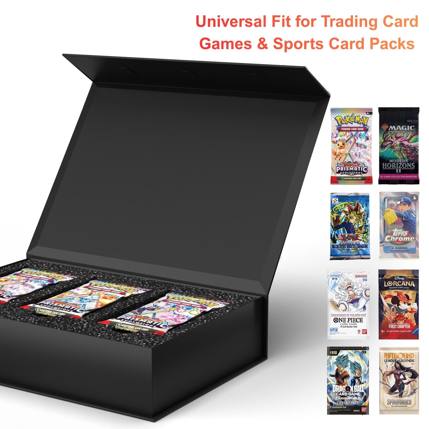 Booster Pack Storage & Gift Case for TCG | Customizable Trading Card Storage Organizer with Foam Inserts | Stores 1 - 36 Booster Packs | For Standard Trading Card Games, Pokemon, MTG & Sport Card Packs
